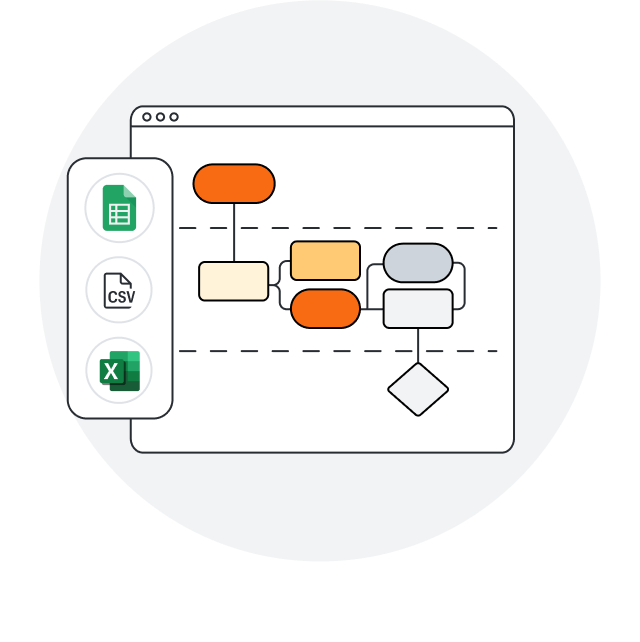 Importera data i Lucidchart